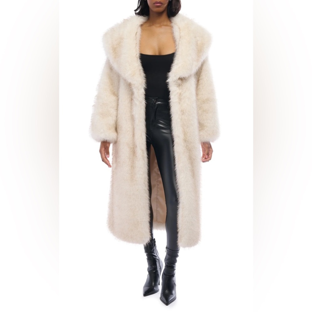 Azalea Wang Toasted-Marshmallow Faux Fur Jacket